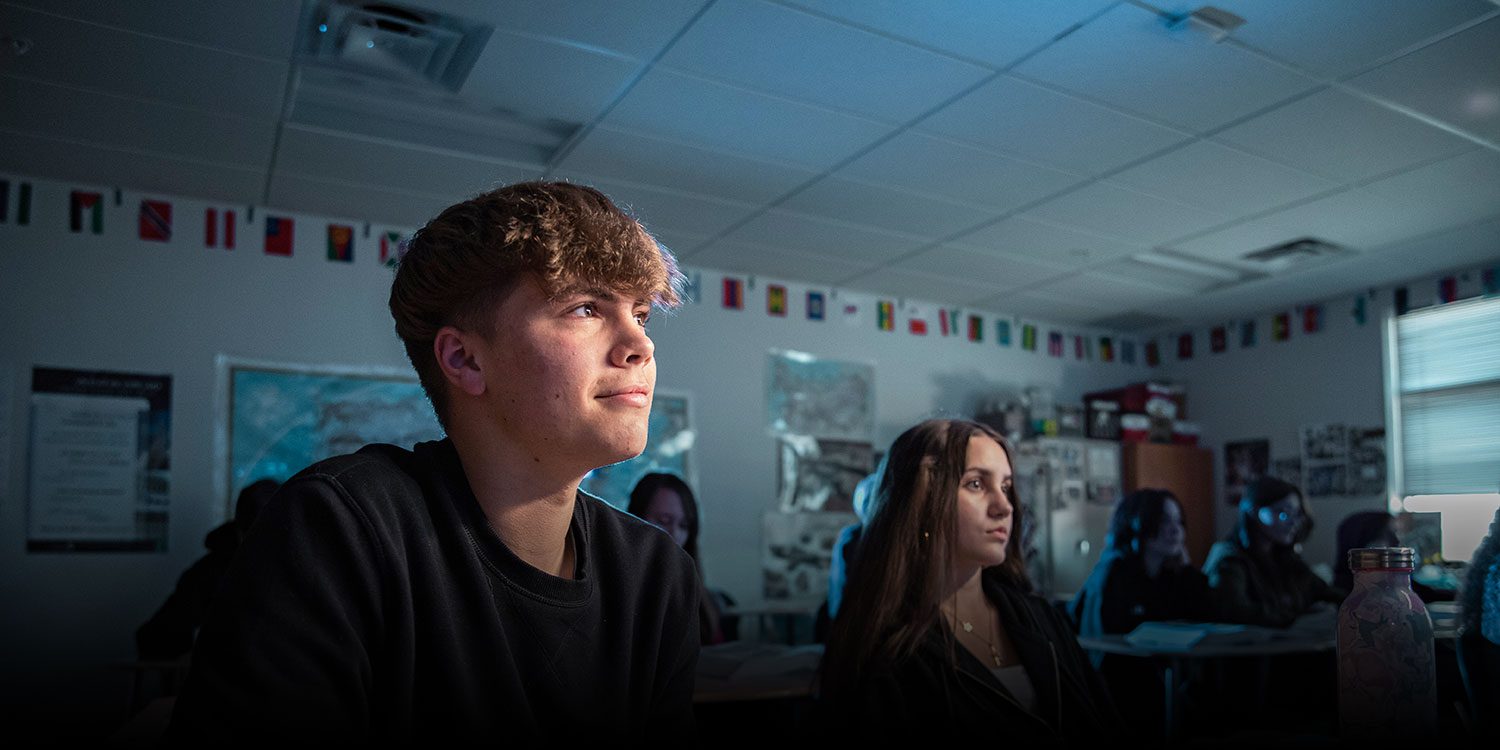 students concentrated in class