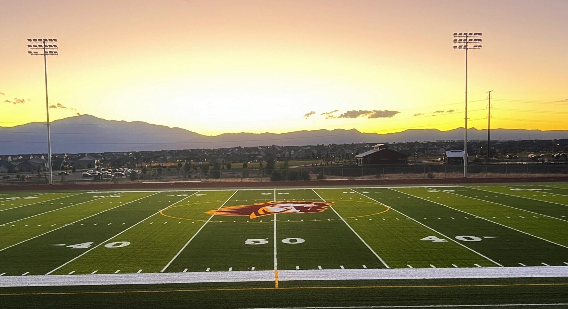 Arial view of the Banning Lewis football field.